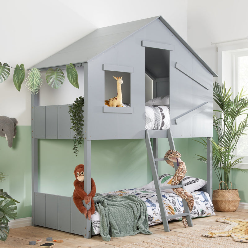 Safari Bunk Bed - Grey - Bedzy Limited Cheap affordable beds united kingdom england bedroom furniture