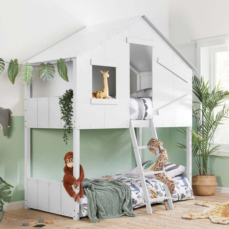 Safari Bunk Bed - White - Bedzy Limited Cheap affordable beds united kingdom england bedroom furniture