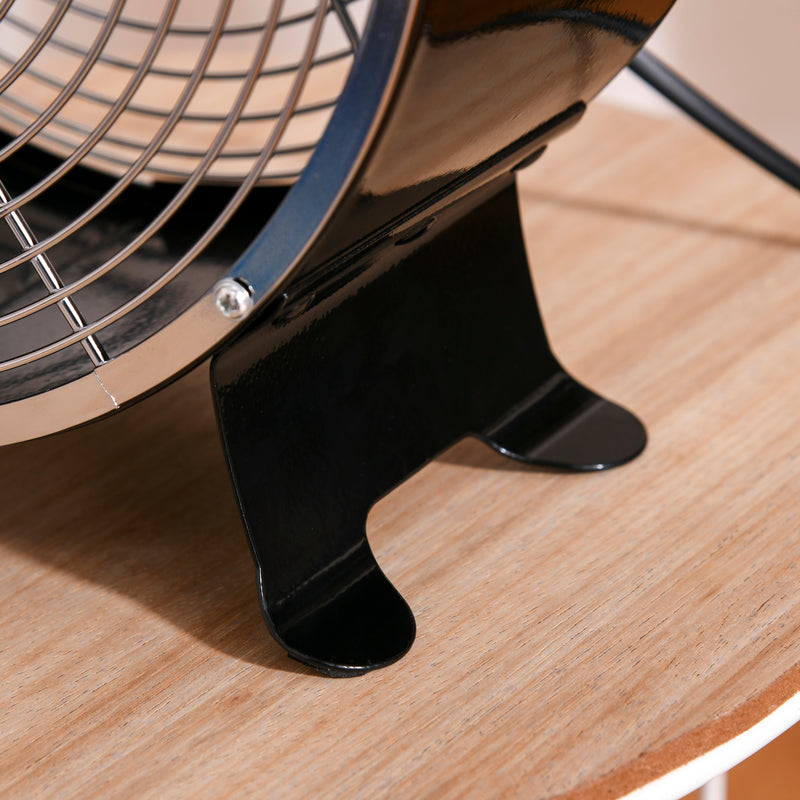26cm 2-Speed Electric Table Desk Fan w/ Safety Guard Anti-Slip Feet Portable Personal Cooling Fan Home Office Bedroom Black