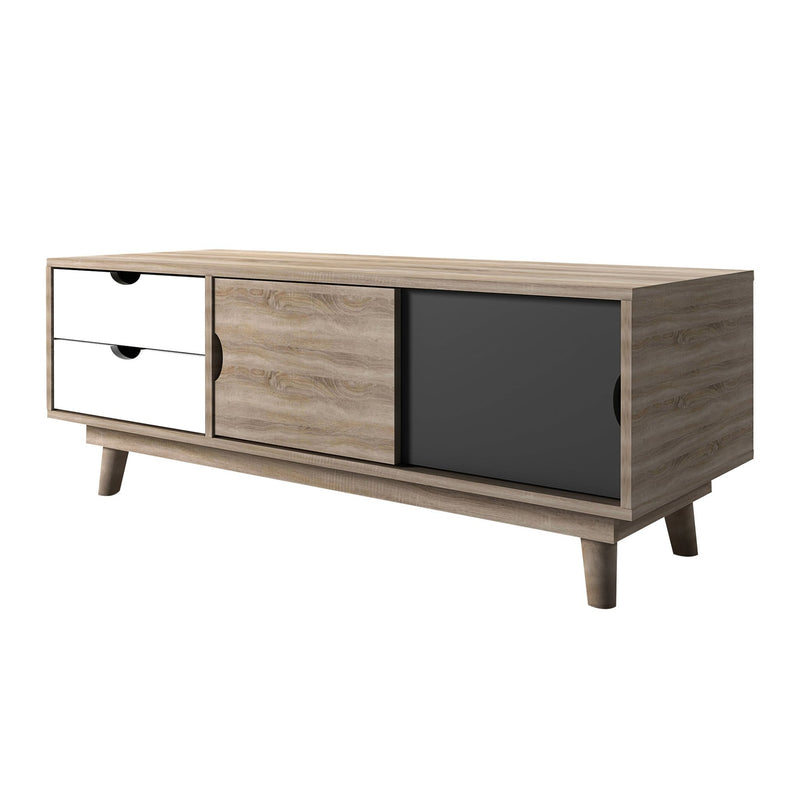 Scandi Oak TV Unit Grey - Bedzy Limited Cheap affordable beds united kingdom england bedroom furniture