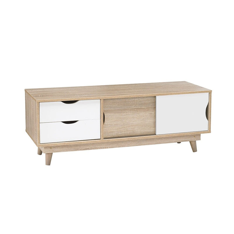 Scandi Oak TV Unit White - Bedzy Limited Cheap affordable beds united kingdom england bedroom furniture