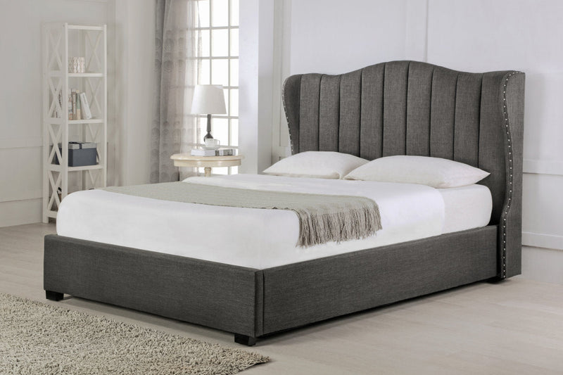 Sherwood Bed With Headboard Grey - King - Bedzy Limited Cheap affordable beds united kingdom england bedroom furniture
