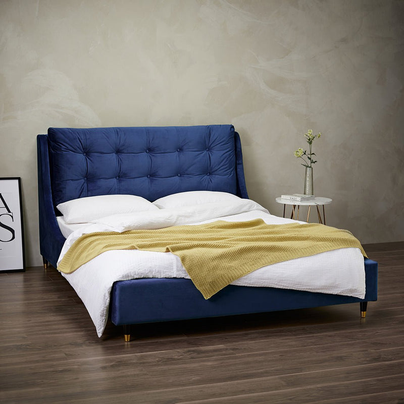 Sloane Blue King Bed - Bedzy Limited Cheap affordable beds united kingdom england bedroom furniture