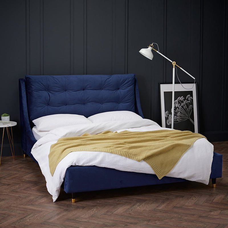 Sloane Blue King Bed - Bedzy Limited Cheap affordable beds united kingdom england bedroom furniture