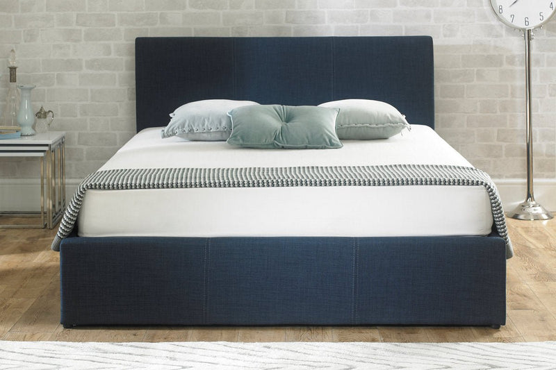 Stirling Ottoman Bed Chambray Blue - Super King - Bedzy Limited Cheap affordable beds united kingdom england bedroom furniture