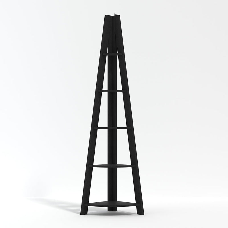 Tiva Corner Ladder Shelving Black - Bedzy Limited Cheap affordable beds united kingdom england bedroom furniture