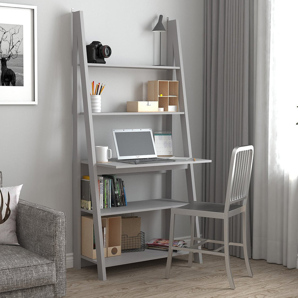 Tiva ladder bookcase shop white