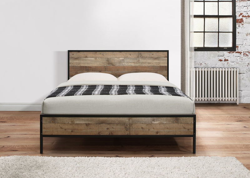 Small double industrial bed deals