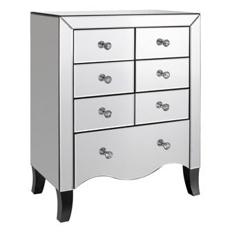 Valentina 7 Drawer Mirrored Chest - Bedzy Limited Cheap affordable beds united kingdom england bedroom furniture