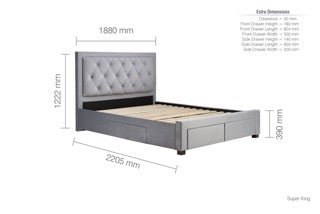 Woodbury Super King Bed Grey - Bedzy Limited Cheap affordable beds united kingdom england bedroom furniture