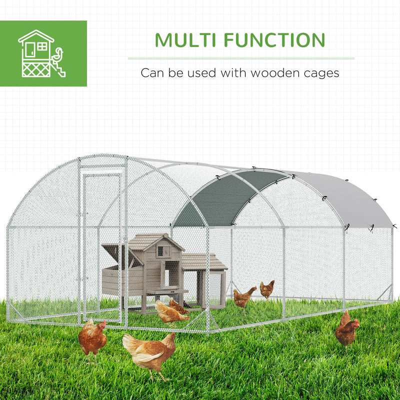 Galvanised Chicken Coop Hen House w/ Cover 5.7 x 2.8 x 2m