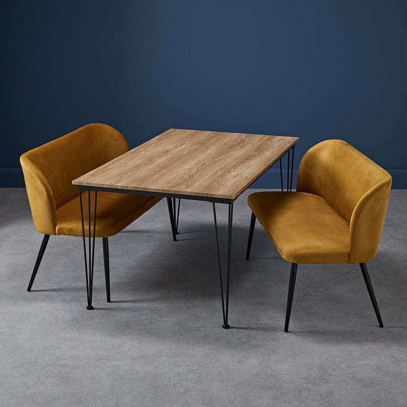 Yellow discount dining bench